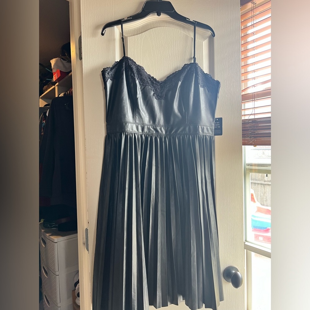 Express Black Faux Leather Dress